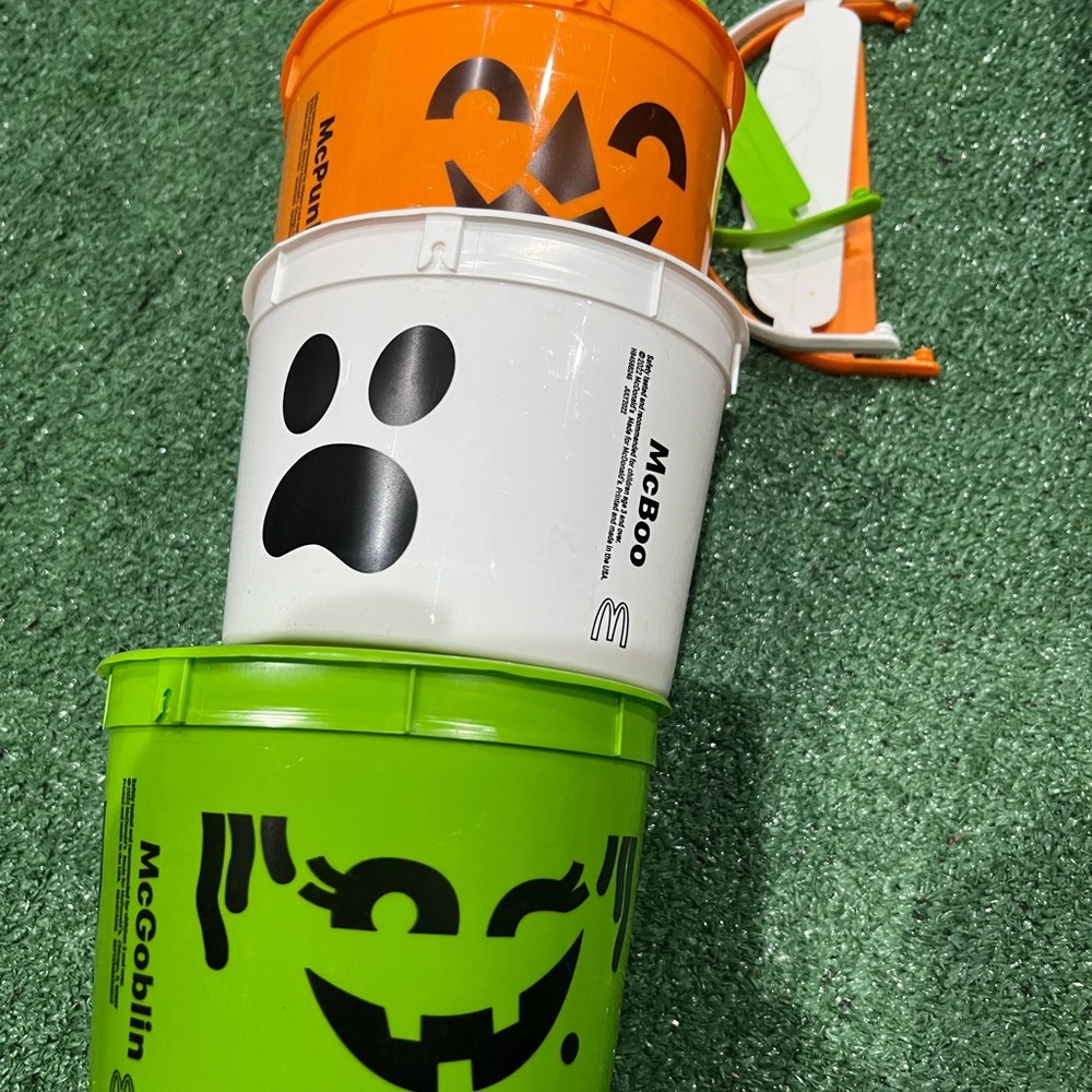 McDonald's Halloween Bucket Set - Orange, White, Green